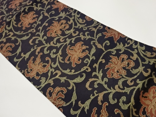 JAPANESE NAGOYA OBI / WOVEN FLOWER ARABESQUE